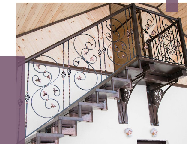 Кованые лестницы в Тейково от 84809 руб. под ключ