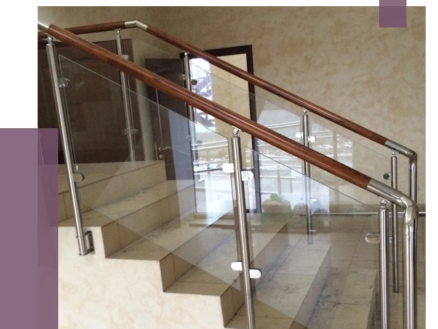 Комбинированные перила из металла и дерева в Тейково