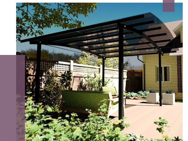 Навесы для террасы в Тейково от 13863 руб. под ключ | ПРОЛЁТ-Ткв