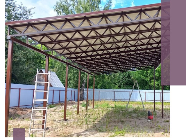 Односкатные навесы под ключ в Тейково — изготовление и монтаж