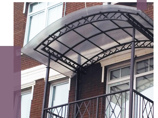 Козырьки над балконом в Тейково от 9188 руб.  | ПРОЛЁТ-Ткв