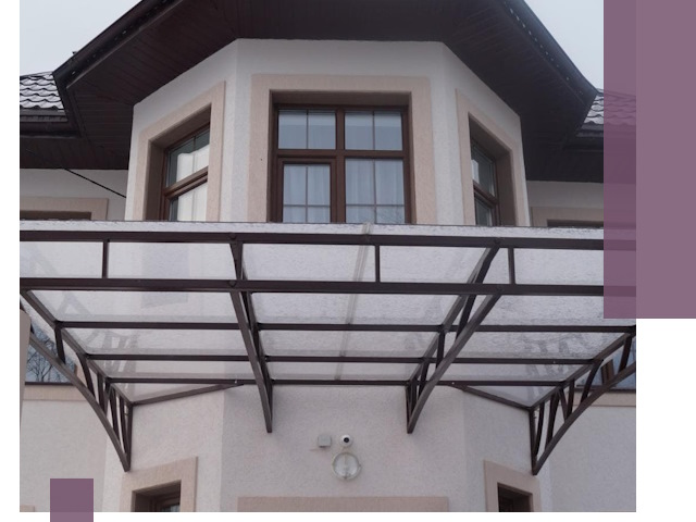 Козырьки из поликарбоната под ключ в Тейково