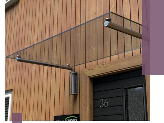 Стеклянные козырьки на входы и фасады в Тейково