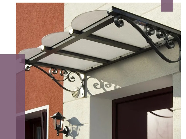 Односкатные козырьки в Тейково от 8916 руб.  | ПРОЛЁТ-Ткв