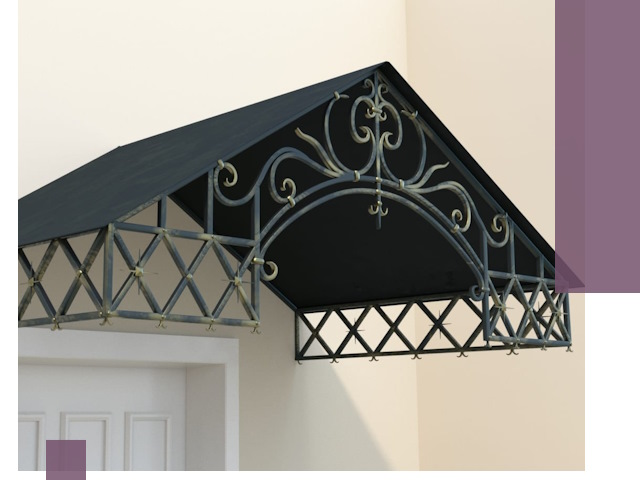 Двускатные металлические козырьки под ключ в Тейково