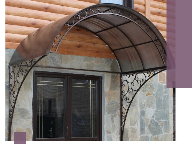 Арочные козырьки под ключ в Тейково: изготовление и монтаж